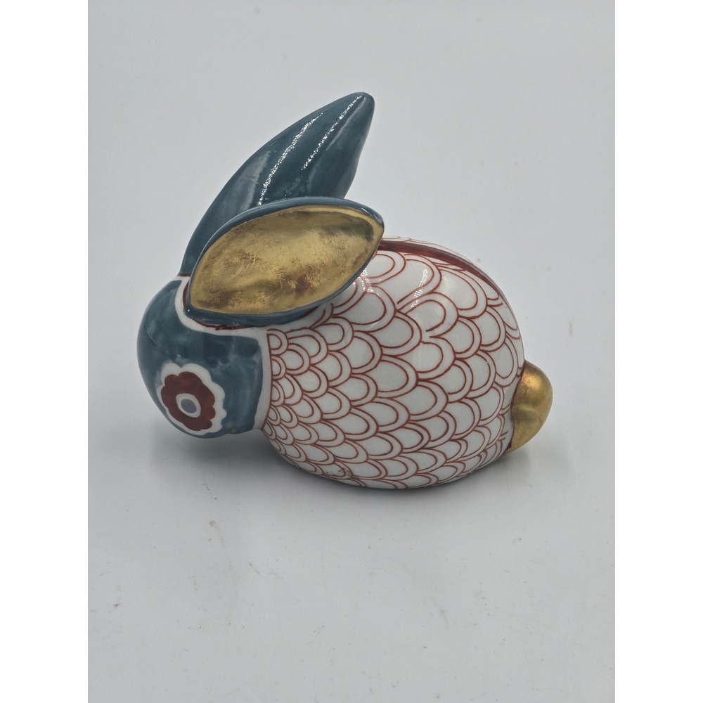 Vintage Italian Fishnet Porcelain Bunny Figurine - Le Porcellane Italy